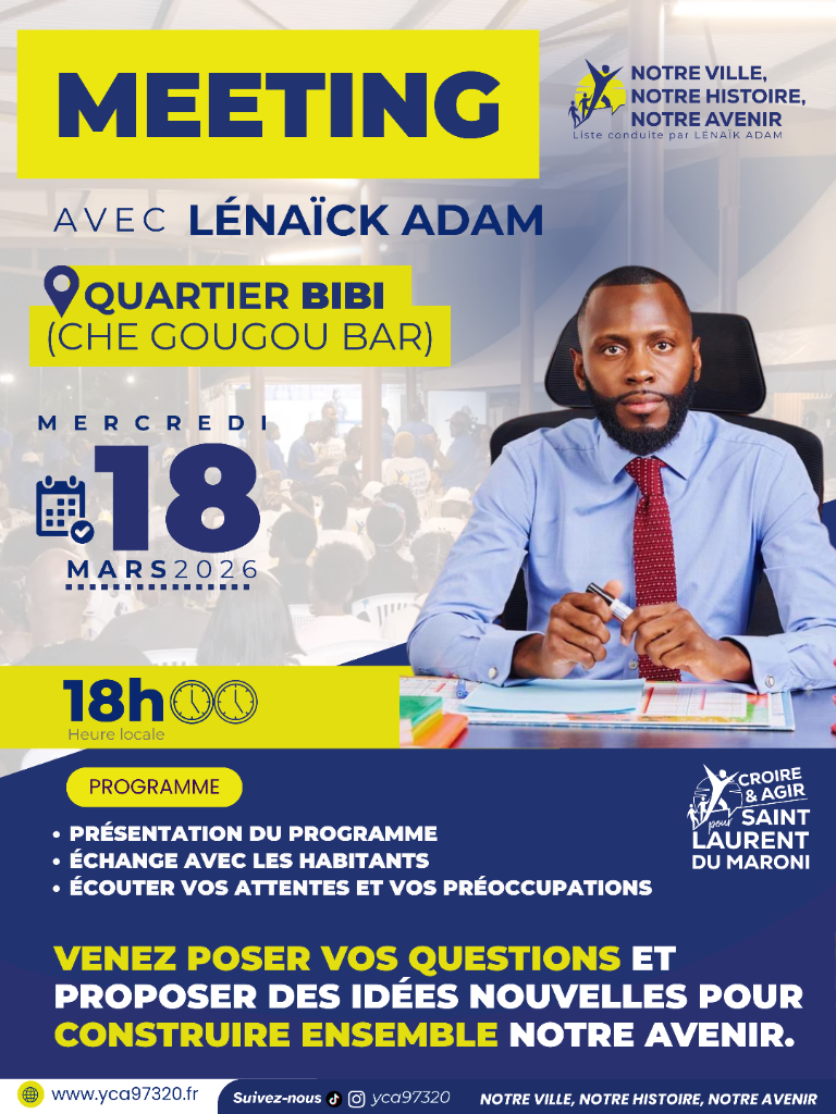 Affiche Meeting Quartier Bibi avec Lénaïck Adam